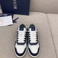 Dior Unisex Shoes CD B27 Low-Top Sneaker Deep Blue White Smooth Calfskin Oblique Galaxy Leather