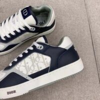 Dior Unisex Shoes CD B27 Low-Top Sneaker Deep Blue White Smooth Calfskin Oblique Galaxy Leather