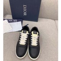 Dior Unisex Shoes CD B27 Low-Top Sneaker Black Smooth Calfskin Beige Black Oblique Jacquard (3)