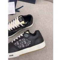 Dior Unisex Shoes CD B27 Low-Top Sneaker Black Smooth Calfskin Beige Black Oblique Jacquard (3)