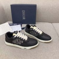 Dior Unisex Shoes CD B27 Low-Top Sneaker Black Smooth Calfskin Beige Black Oblique Jacquard (3)