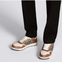 Dior Unisex Shoes CD B27 Low-Top Sneaker Brown Cream Smooth Calfskin Beige Black Oblique Jacquard (2)