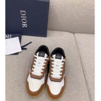 Dior Unisex Shoes CD B27 Low-Top Sneaker Brown Cream Smooth Calfskin Beige Black Oblique Jacquard (2)