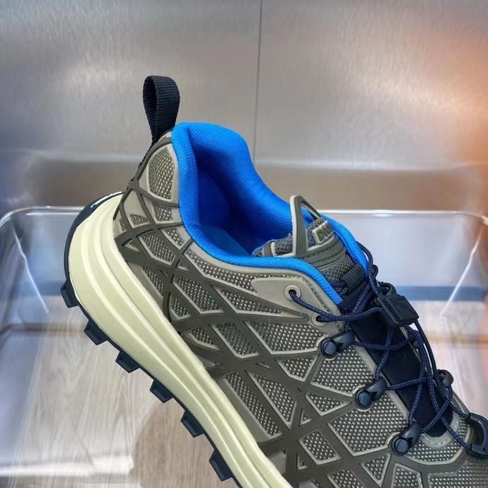 Dior Unisex Shoes CD B31 Runner Sneaker Brown Technical Mesh Khaki Rubber Warped Cannage (2)