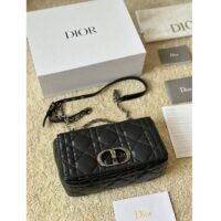 Dior Women CD Dior Caro Macrocannage Mini Bag Black Quilted Macrocannage Calfskin (6)