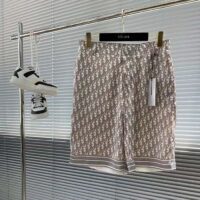 Dior Women CD Dior Oblique Bermuda Shorts Beige Silk Twill (1)