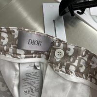 Dior Women CD Dior Oblique Bermuda Shorts Beige Silk Twill (1)