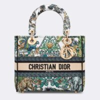 Dior Women CD Medium Lady D-Lite Bag White Multicolor Étoile De Voyage Embroidery (2)