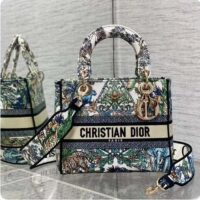 Dior Women CD Medium Lady D-Lite Bag White Multicolor Étoile De Voyage Embroidery (2)