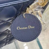 Dior Women CD Medium Lady Dior Bag Royal Blue Cannage Lambskin (7)