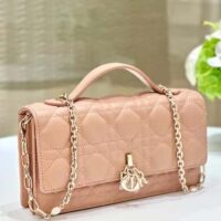 Dior Women CD Miss Dior Mini Bag Rose Des Vents Cannage Lambskin (6)