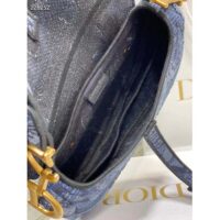 Dior Women CD Saddle Bag Denim Blue Albero Della Vita Embroidery (3)