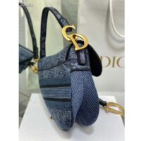 Dior Women CD Saddle Bag Denim Blue Albero Della Vita Embroidery (3)