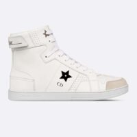 Dior Women CD Shoes Dior Star High-Top Sneaker White Calfskin Suede (1)