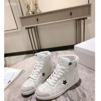 Dior Women CD Shoes Dior Star High-Top Sneaker White Calfskin Suede (1)