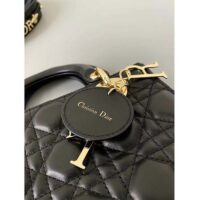 Dior Women CD Small Lady Dior Black My ABCDIOR Bag Cannage Lambskin (11)