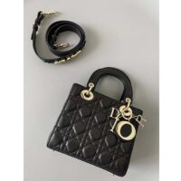 Dior Women CD Small Lady Dior Black My ABCDIOR Bag Cannage Lambskin (11)