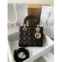 Dior Women CD Small Lady Dior Black My ABCDIOR Bag Cannage Lambskin (11)