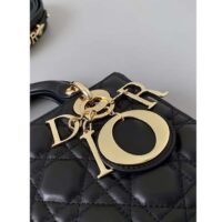 Dior Women CD Small Lady Dior Black My ABCDIOR Bag Cannage Lambskin (11)