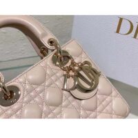 Dior Women CD Small Lady Dior My ABCDior Bag Caramel Beige Cannage Lambskin (4)