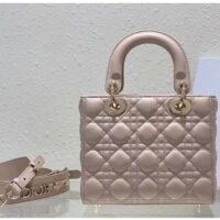 Dior Women CD Small Lady Dior My ABCDior Bag Caramel Beige Cannage Lambskin (4)