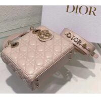 Dior Women CD Small Lady Dior My ABCDior Bag Caramel Beige Cannage Lambskin (4)