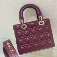 Dior Women CD Small Lady Dior My ABCDior Bag Deep Fuchsia Cannage Lambskin (3)