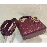 Dior Women CD Small Lady Dior My ABCDior Bag Deep Fuchsia Cannage Lambskin (3)