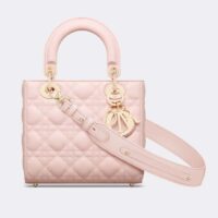 Dior Women CD Small Lady Dior My ABCDior Bag Powder Pink Cannage Lambskin (2)