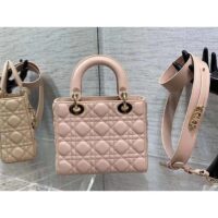 Dior Women CD Small Lady Dior My ABCDior Bag Powder Pink Cannage Lambskin (2)