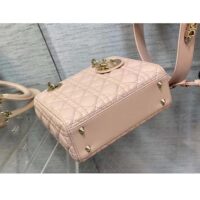 Dior Women CD Small Lady Dior My ABCDior Bag Powder Pink Cannage Lambskin (2)