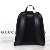 Gucci Unisex Backpack Interlocking G Black GG Supreme Canvas Leather Top Handle (2)