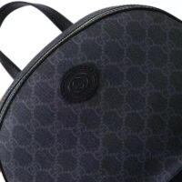 Gucci Unisex Backpack Interlocking G Black GG Supreme Canvas Leather Top Handle (2)