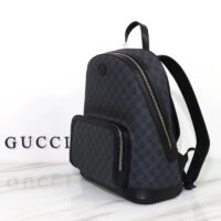 Gucci Unisex Backpack Interlocking G Black GG Supreme Canvas Leather Top Handle (2)