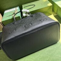 Gucci Unisex Jumbo GG Large Tote Bag Black Jumbo GG Leather (2)