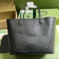 Gucci Unisex Jumbo GG Large Tote Bag Black Jumbo GG Leather (2)