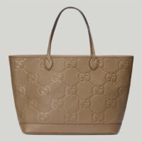 Gucci Unisex Jumbo GG Large Tote Bag Taupe Jumbo GG Leather (2)