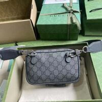 Gucci Unisex Ophidia GG Mini Bag Grey Black GG Supreme Canvas Double G (1)