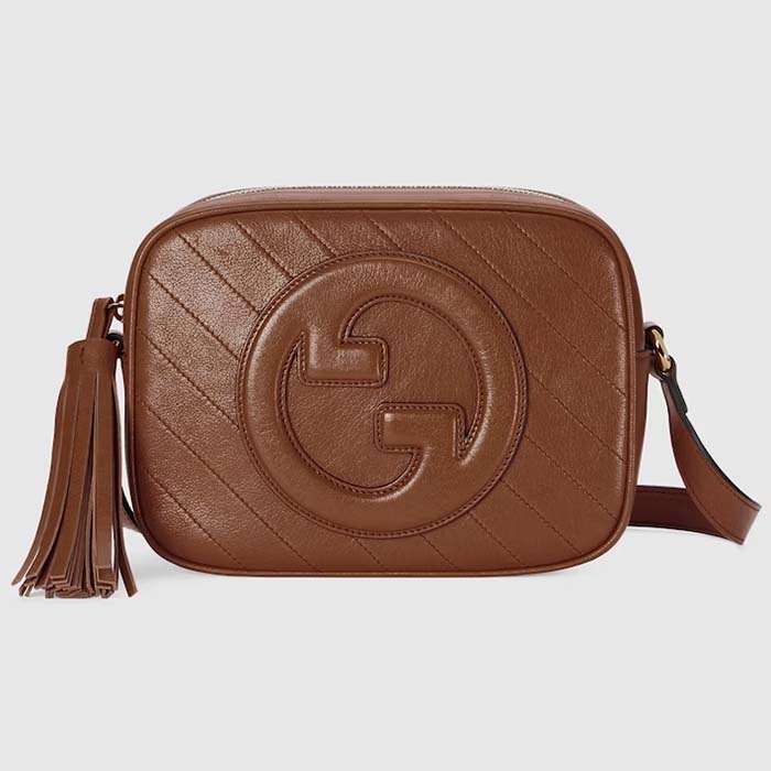 Gucci Women GG Blondie Small Shoulder Bag Cuir Leather Round Interlocking G