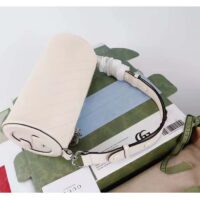 Gucci Women GG Blondie Small Shoulder Bag Round Interlocking G White Leather (5)