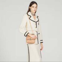 Gucci Women GG Deco Mini Shoulder Bag Rose Beige Quilted Leather Interlocking G (11)