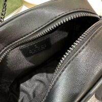 Gucci Women GG Marmont Mini Shoulder Bag Black Matelassé Chevron Leather (12)