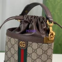 Gucci Women Ophidia GG Bucket Bag Beige Ebony GG Supreme Canvas Double G (5)