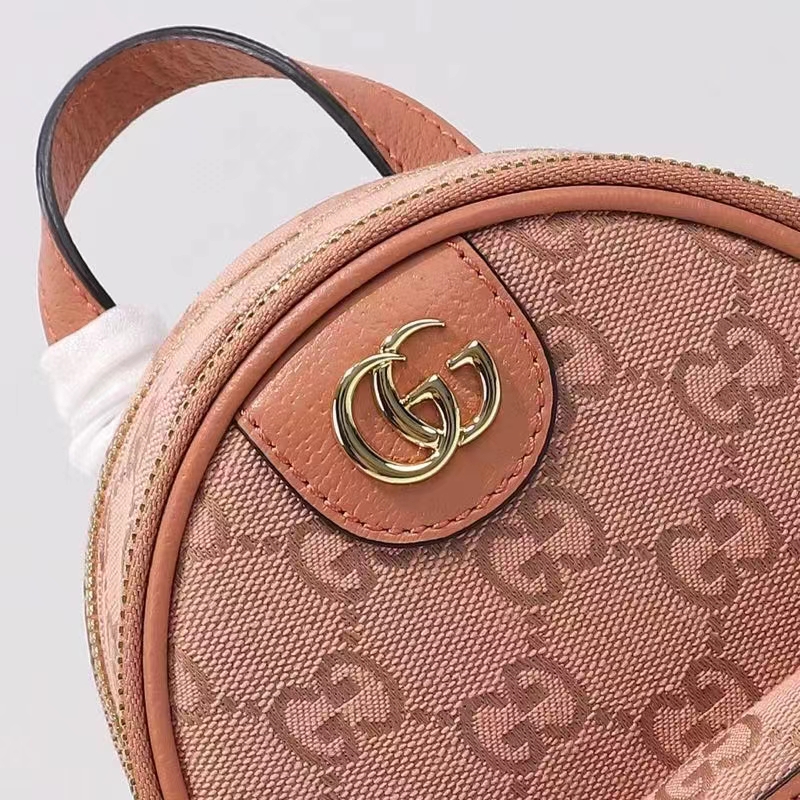 Gucci Women Ophidia Mini GG Shoulder Bag Pink GG Canvas Leather Double G (3)