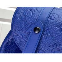 Louis Vuitton LV Unisex Christopher MM Backpack Racing Blue Embossed Taurillon Monogram Cowhide Leather (8)