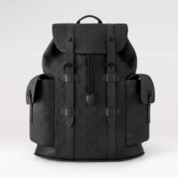 Louis Vuitton LV Unisex Christopher PM Backpack Black Taurillon Monogram Embossed Cowhide Leather (3)