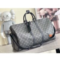 Louis Vuitton LV Unisex Keepall Bandoulière 50 Dark Green Monogram Coated Canvas Cowhide (1)