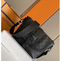 Louis Vuitton LV Unisex Saumur Messenger Monogram Eclipse Coated Canvas Black Leather (3)