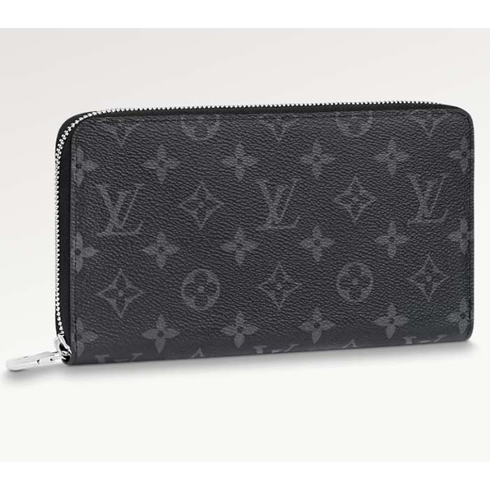 Louis Vuitton LV Unisex Zippy Organizer Monogram Eclipse Coated Canvas Cowhide Leather