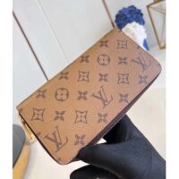 Louis Vuitton LV Unisex Zippy Wallet Monogram Reverse Coated Canvas Cowhide Leather (1)